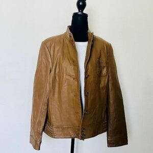 Leather Jacket,  Women's Brown Leather Jacket, L/XL